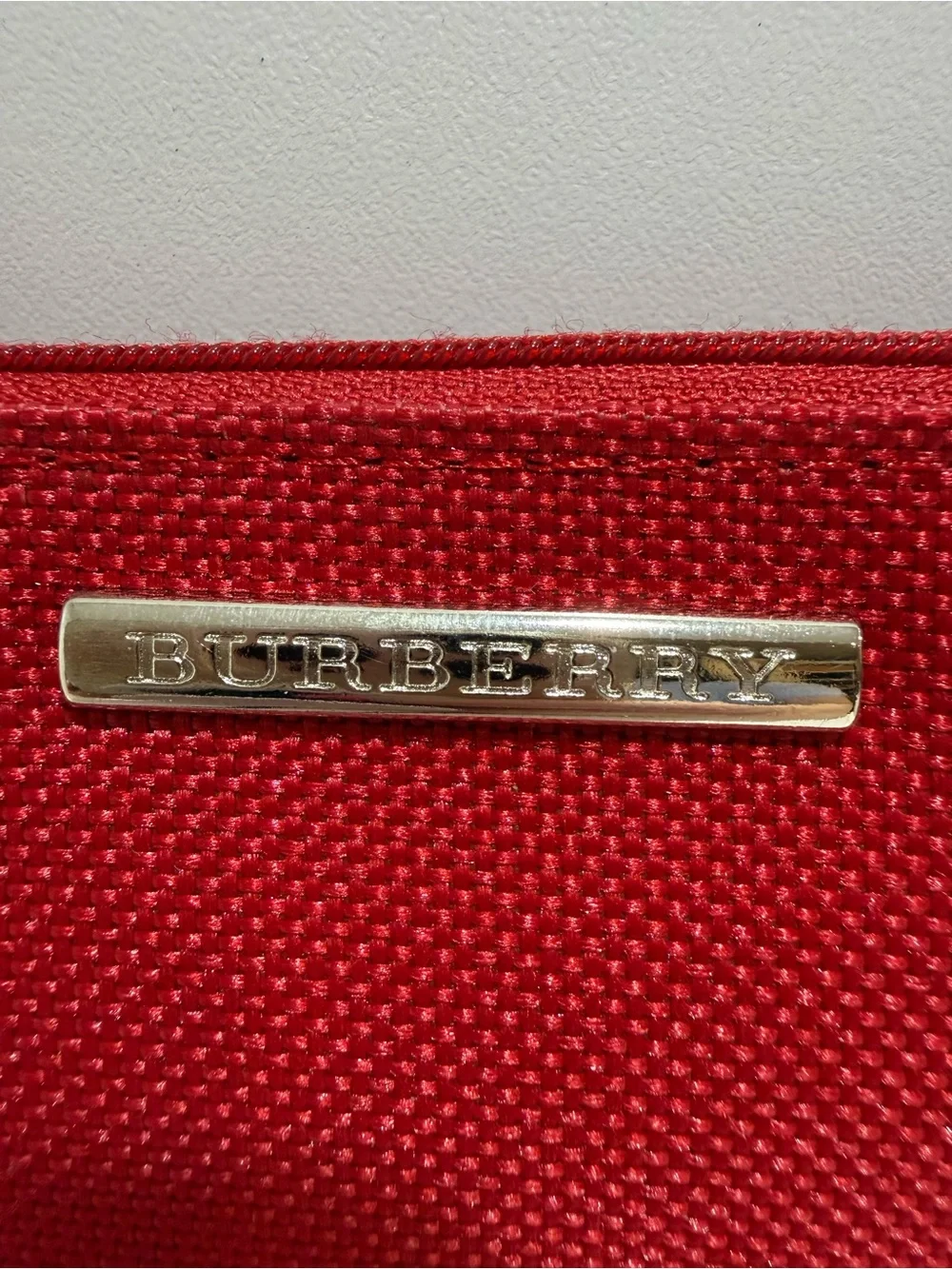 Burberry Red Canvas Clutch